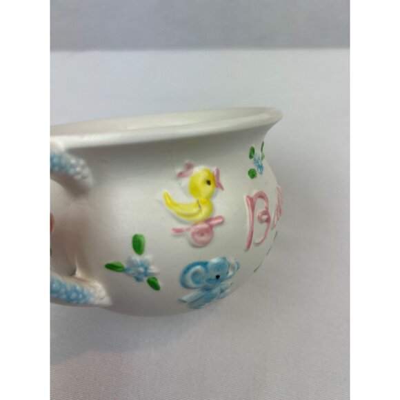 Vintage Napco Ceramic Baby Mug Giraffe Duck Elephant Nursery - Picture 8 of 12
